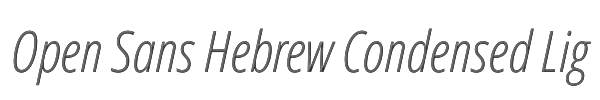 Open Sans Hebrew Condensed Light Italic 