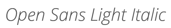 Open Sans Light Italic 