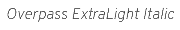 Overpass ExtraLight Italic 