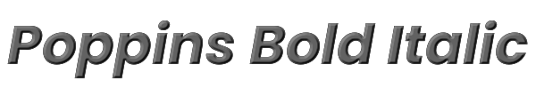 Poppins Bold Italic 