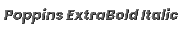 Poppins ExtraBold Italic 