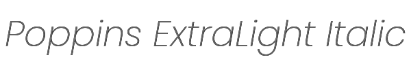 Poppins ExtraLight Italic 