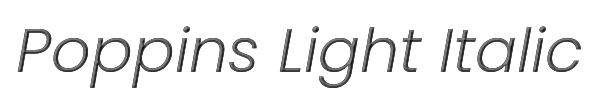 Poppins Light Italic 