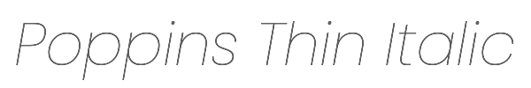 Poppins Thin Italic 