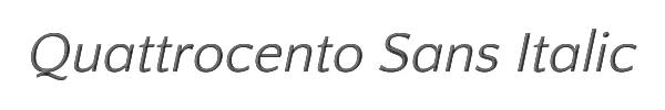 Quattrocento Sans Italic 