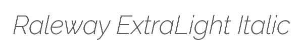 Raleway ExtraLight Italic 