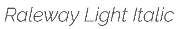 Raleway Light Italic 