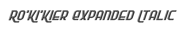 Ro'Ki'Kier Expanded Italic 