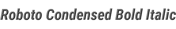 Roboto Condensed Bold Italic 