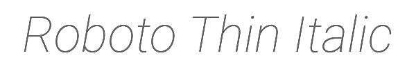 Roboto Thin Italic 