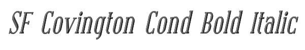 SF Covington Cond Bold Italic 