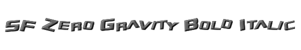 SF Zero Gravity Bold Italic 