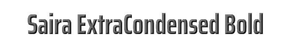 Saira ExtraCondensed Bold 