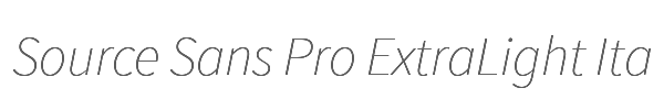 Source Sans Pro ExtraLight Italic 
