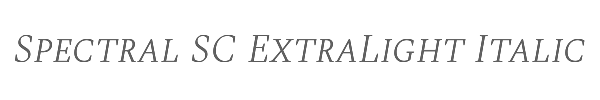 Spectral SC ExtraLight Italic 