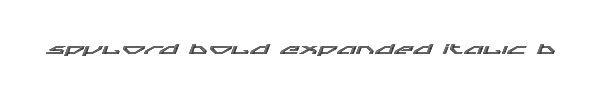 Spylord Bold Expanded Italic BoldExpandedItalic 