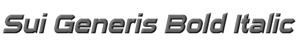 Sui Generis Bold Italic 