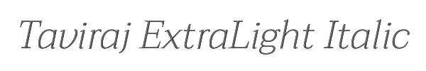 Taviraj ExtraLight Italic 
