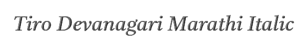 Tiro Devanagari Marathi Italic 
