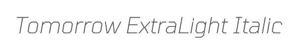 Tomorrow ExtraLight Italic 