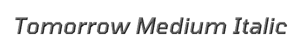 Tomorrow Medium Italic 