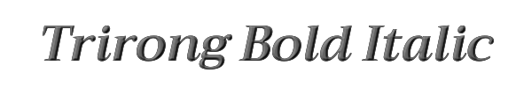 Trirong Bold Italic 