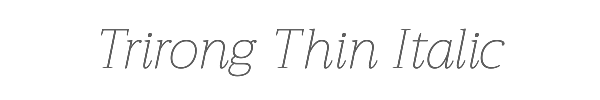 Trirong Thin Italic 