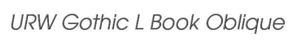 URW Gothic L Book Oblique 