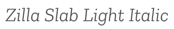 Zilla Slab Light Italic 