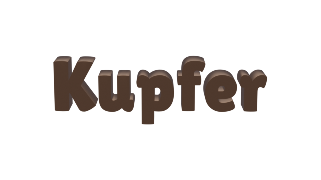 Copper 3D Blender Textdesign für Helena Christensen