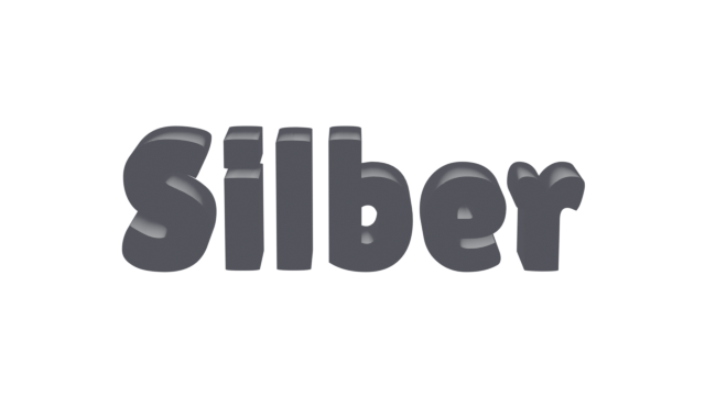 Silver 3D Blender Textdesign für Becki Newton