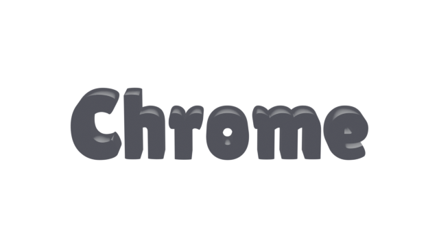 Chrome 3D Blender text example
