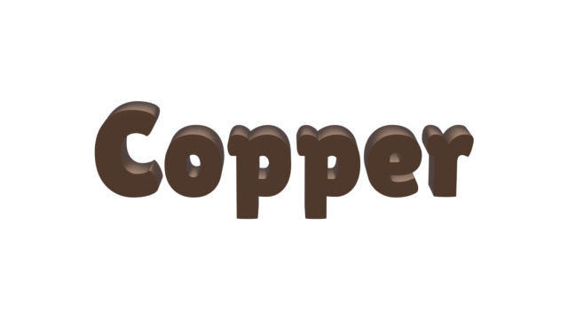 Copper 3D Blender text example