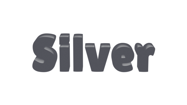 Silver 3D Blender text example