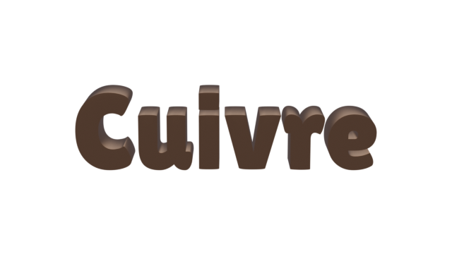 Exemple de texte Copper 3D Blender