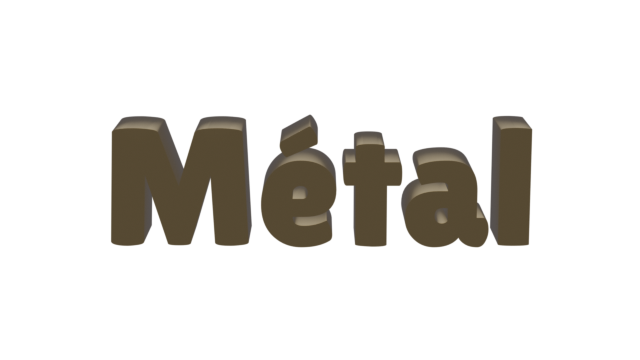 Exemple de texte Metal 3D Blender