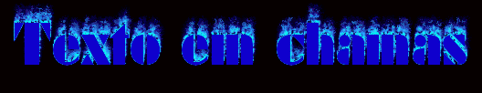 Exemplo de texto Flames azul
