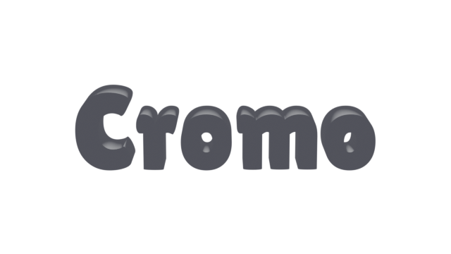 Exemplo de texto Chrome 3D Blender