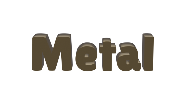 Exemplo de texto Metal 3D Blender