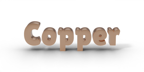 Copper 3D Blender text example