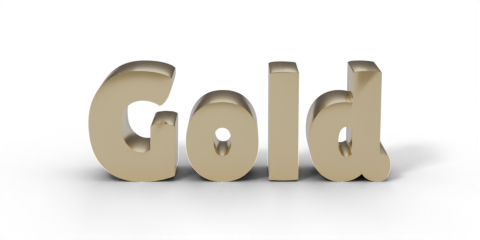 Gold 3D Blender Textbeispiel