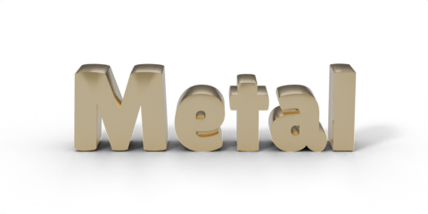 Exemplo de texto Metal 3D Blender