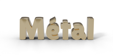 Exemple de texte Metal 3D Blender