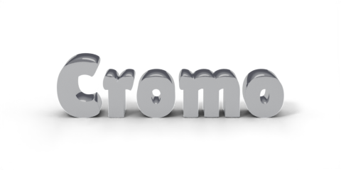 Exemplo de texto Chrome 3D Blender